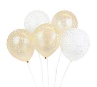 Talking Tables Pack of 5 Happy Birthday Goldballoons in Rainbow Colours with Ribbon | Party Decorations for Kids or Adults, Boys, Girls, Any Age