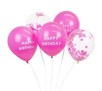 Talking Tables Pack of 5 Pink Happy Birthday Confetti Balloons with Ribbon | Party Decorations for Girls, Kids or Adults, Any Age, Pinkballoons