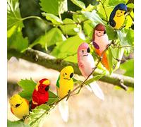 Talking Tables Pack of 6 Tropical Bird Decorations for Garden | Clip on Budgies for Hawaiian Theme, Luau Summer Party, Fiesta, Tiki Bar Accessories, Metal, 17x14.5x4 cm