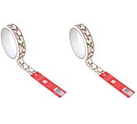 Talking Tables Paper 20m Plastic Free Recyclable Eco Friendly Christmas Wrapping Tape with Festive Xmas Holly Illustration (Pack of 2)