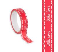 Talking Tables Paper Gift Tape With Love Red, Plastic Free, 20m, for Wrapping Presents, Valentine's Day, Birthdays, Weddings, Anniversary, Crafting Cards