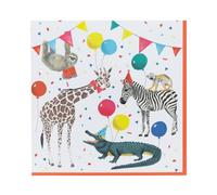 Talking Tables 20 x Safari Animal Themed Paper Napkins for Girls & Boys Birthday or Baby Shower | Kids Party Serviettes, Picnic, Disposable, Recycled Eco Choice, Madagascar 33cm
