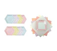 Talking Tables Pastel Large Hexagon Plates 8pk & Pastel Paper Napkins Bundle