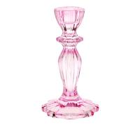 Pink Glass Candlestick Holder - Decorative Taper Candle Stand Valentines Dinner Table Decorations, Birthday Wedding Anniversary, Home Decor for Her - Made By Talking Tables