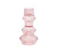 Talking Tables Pink Glass Candlestick Holder Ribbed 3 Tier Taper Candle Stand Christmas Table Decorations,Home Décor,Accessories,Indoor or Outdoor Dinner Party,Birthday,Wedding FOREST-HOLD-TALL-PNK