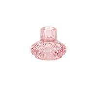 Talking Tables Pink Glass Candlestick Holder Small Ribbed Candle Stand For Dinner Candles, Christmas Table Decorations, Home Décor, Accessories, Indoor or Outdoor Dinner Party FOREST-HOLD-SML-PNK