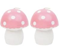 Talking Tables Pink Mushroom Shaped Pink Candle | Decorative Mushroom Candle for Birthday Gift, Mothers Day Gift, Easter Table Centrepiece, Woodland Decoration Unscented, Long Burn, 9cm (Pack of 2)