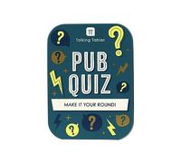 Talking Tables Pub Quiz Travel Game, Pocket Size General Knowledge Trivia for the Family to Play on a Journey or at Home Packed in a Giftable Tin Case, Secret Santa or Stocking Filler