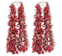 Talking Tables Recycled & Reusable Fabric Christmas Tree Tinsel upcycled 100% Cotton remnants | Ethically sourced in India | Enjoy for Many Christmases to Come | Made Red, Green, White, Pink | 3m