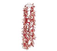Talking Tables Recycled & Reusable Fabric Red and White Christmas Tree Tinsel | Made from upcycled 100% cotton remnants | Ethically sourced in India | Enjoy for many Christmases to come | Made 3m
