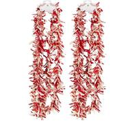 Talking Tables Recycled & Reusable Fabric Red and White Christmas Tree Tinsel upcycled 100% Cotton remnants | Ethically sourced in India | Enjoy for Many Christmases to Come | Made 3m (Pack of 2)