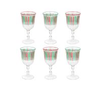 Talking Tables Red & Green Christmas Wine Glasses - 6 Pack in Clear Talking Tables Clear