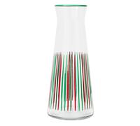 Talking Tables Red, Green Striped Glass Jug Carafe Pitchers, 25 cm Narrow Neck Glass Carafes for Fridge, Water, Milk, Iced Tea, Juice, Beverage, Wine Decanter, Christmas, Secret Santa