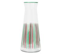Talking Tables Red, Green Striped Glass Jug Carafe Pitchers, 25 cm Narrow Neck Glass Carafes for Fridge, Water, Milk, Iced Tea, Juice, Beverage, Wine Decanter, Christmas, Secret Santa