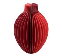 Talking Tables Red Honeycomb Paper Vase with Glass Vial, Christmas Table Decoration, Xmas Gift for her, Magnetic Closure, Centrepiece, Home Décor, Flower Vases, Secret Santa, Stocking Filler 18cm