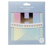 Talking Tables Reusable Pastel Happpy Birthday Eco Paper Hanging Decorations for Girls or Boy’s Parties | Recyclable Packaging, ecofriendly Garland Sustainable partyware-10ft 3m