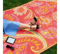Talking Tables Reversible Waterproof Outdoor Rug, Plastic, Lightweight Mat with
