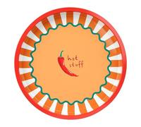 Talking Tables Round Serving Tray Chilli Design for Tea Coffee, Drinks Food Sandwiches Decorative Design BBQ, Birthday, Tin Tableware 30cm