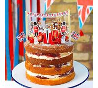 Talking Tables - Royal Coronation Cake Decorations Cupcake Toppers - King Charles III, Union Jack Flags - British Street Party - 12 Pack