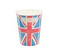 Talking Tables Royal Union Jack Flag Disposable Paper Cups-Recyclable Tableware for The Coronation, King Charles, Street Parties, Eurovision British Occasions-8 Pack, BRITCUPS