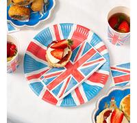 Talking Tables - Royal Union Jack Flag Disposable Paper Ice Cream Cups - Recyclable Paper Tableware for the Coronation, King Charles, Street Parties, British Themed - 8 Pack