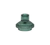 Talking Tables Sage Green Glass Candle Holder Small Ribbed Candlestick Holder for Table Centrepieces, Dinner Candle Stick for Tealights - Wedding and Home Décor 6.5cm Size