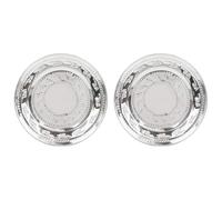 Talking Tables Sale Indian Stainless Steel Silver Dinner Serving Plate | Handcrafted Tableware for Curry Night, Wedding, Diwali, Picnic, Thali Set, Buffet, Size 25cm (Pack of 2)