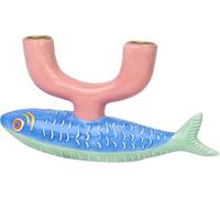 Talking Tables Ceramic Candlestick Holder, Taper Candle Stand Indoor, Outdoor, Mediterranean Fish Table Decorations, Mother`s Day, Gifts, Centrepiece, Spring Home Décor, Dinner Party, Birthday Wedding