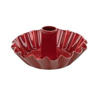 Talking Tables Scalloped Dark Red Metal Dinner Candle Holder, Handmade in India with Enamel Finish, Elegant Table Décor, Christmas, Centrepiece, Versatile Use for Dinner Ambiance