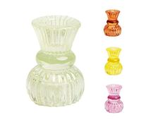 Talking Tables, Small Light Green Glass Candlestick Holder | Taper Candle Stand For Indoor or Outdoor, Elegant Christmas Table Decorations or Home Décor, Dinner Party, Birthday, Wedding
