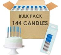 Talking Tables Table Fun Bulk Pack Of 144 Blue & Silver Birthday Candles