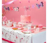 Talking Tables Tilly & Tigg Pink Paper Table Cover for Kid's Party Supplies Eco-Friendly, Recyclable and Disposable Rectangular 180 x 120cm Alternative to Fairy or Princess Birthday, TILLY-TCOVER