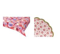 Talking Tables Truly Scrumptious Pink Floral Table Cover & Truly Scrumptious Napkins Bundle