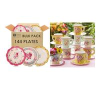Talking Tables Truly Scrumptious Plates 144pk Bulk & Truly Scrumptious Cups 24pk Bundle