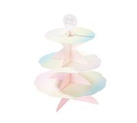 Talking Tables We Heart Pastels, 3 Tier Reversible Cake Stand, Paper, H37.5 x W30cm (complete with 4 different toppers), Pastelcakestand, Pastel