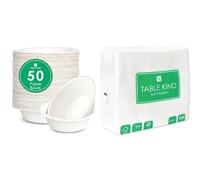 Talking Tables White Paper Bowls 50pk & White Napkins 100pk Eco Disposable Catering Bundle