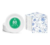Talking Tables White Paper Plates 80pk & Blue Floral Napkins 100pk Eco Disposable Party Bundle