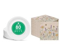 Talking Tables White Paper Plates 80pk & Daisy Floral Napkins 100pk Eco Disposable Bundle