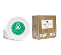 Talking Tables White Paper Plates 80pk & Gold Paper Napkins 100pk Elegant Disposable Party Bundle