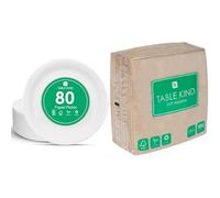 Talking Tables White Paper Plates 80pk & Kraft Brown Napkins 100pk Eco Recycled Bundle