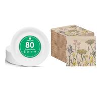 Talking Tables White Paper Plates 80pk & Wildflower Floral Napkins 100pk Eco Disposable Bundle