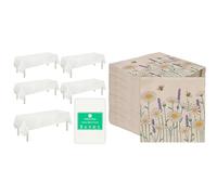 Talking Tables White Paper Table Cover 5pk & Daisy Napkins 100pk Disposable Party Bundle
