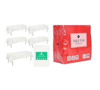 Talking Tables White Paper Table Cover 5pk & Red Napkins 100pk Disposable Festive Party Bundle