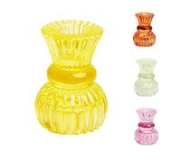 Boho Small Yellow Glass Candle Holder