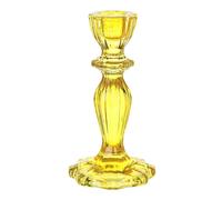 Talking Tables - Yellow Glass Candlestick Holder, Decorative Taper Candle Stand, Elegant Dinner Party Decorations, Easter Home Décor, Summer Birthday, Garden, Wedding