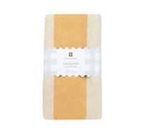 Talking Tables Yellow Stripe Cotton Large Tablecloth Reusable Fabric Dining Table Cover for Summer Lunches Garden Parties Weddings Picnics Washable Soft Woven Cotton 160cm x 250cm