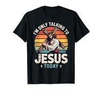 Talking to Jesus Christian Faith Sunset Cross T-Shirt