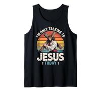 Talking to Jesus Christian Faith Sunset Cross Tank Top