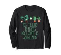 Talking to Plants Counts AS Socializing Funny Introvert Meme Long Sleeve T-Shirt