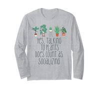 Talking to Plants Counts AS Socializing Funny Introvert Meme Long Sleeve T-Shirt